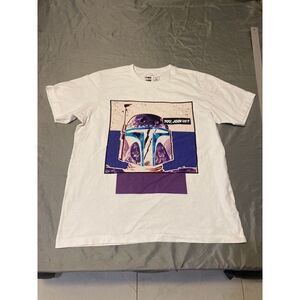 Star Wars Shirt Mens Large White Uniqlo Boba Fett Tetsu Nishiyama Collaboration